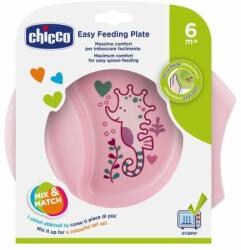 Chicco Farfurie antiderapantă Easy Feeding roz (CH01600110) Set pentru masa bebelusi