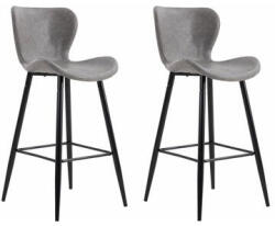 Heinner Set of 2 retro bar chairs - Light grey Seat dimensions: 56x48x106 (HR-S2BCHRTR-GRI)