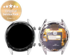 Huawei Watch GT Sport Fortupe B19S - Ecran LCD + Sticlă Tactilă + Ramă (Silver) - 02352GXS Genuine Service Pack, Silver
