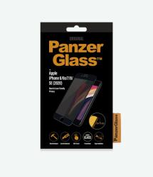 Panzer - Geam Securizat Privacy Case Friendly pentru iPhone 6, 6s, 7, 8, SE 2020 & SE 2022, negru