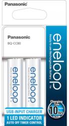 Panasonic BQ-CC80 2x AA/AAA NiMH Baterie încărcător + 2x1900mAh AA (K-KJ80MCC20USB) Incarcator baterii