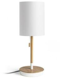 Rendl light studio KEITH/RON 15/20 asztali lámpa USB-vel Polycotton fehér/bükk 230V LED E27 7W (R14036)