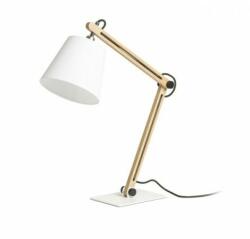 Rendl light studio NIZZA asztali lámpa Polycotton fehér/fa 230V LED E14 7W (R14031) - kontaktor
