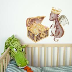 Gario Falmatrica gyerekeknek The world of dragons - sárkány koronával és kinccsel Méret: 80 x 70 cm