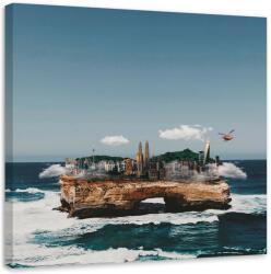 Gario Vászonkép Város az óceánon - Zehem Chong Méret: 30 x 30 cm