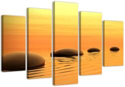 Gario Vászonkép Zen kompozíció kövekkel - 5 részes Méret: 100 x 70 cm