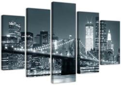 Gario Vászonkép Brooklyn híd fekete-fehér - 5 részes Méret: 100 x 70 cm