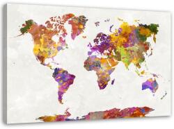 Gario Vászonkép Akvarell foltok világtérkép Méret: 60 x 40 cm