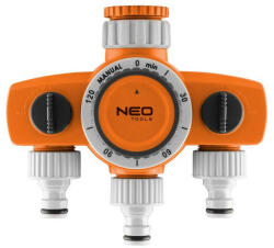 NEO TOOLS Mechanikus öntözőidőzítő óra, 3 utas, max. 120perc (15-750)