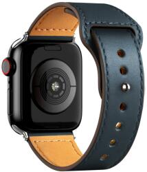 Apple Watch 1/2/3/4/5/6/7/8/9/SE (38/40/41mm) TRPH bőr óraszíj sötétkék