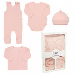 NEW BABY 4-részes baba együttes újszülötteknek New Baby I AM rózsaszín 56 (0-3 h)