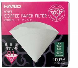 HARIO V60-01 (VCF-01-100W) papír kávéfilter, fehér, 100 db, DOBOZ (VCF-01-100WK)