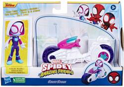 Spidey and His Amazing Friends Set figurina cu motocicleta, Spidey, Ghost Spider, F7461