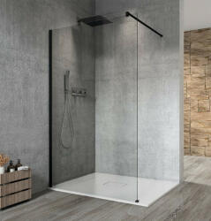 SAPHO Gelco Vario Walk-In fix zuhanyfal 130x200 cm átlátszó üveg, merevítő nélkül, matt fekete GX1213GX1014 (GX1213GX1014)