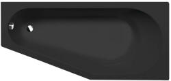 POLYSAN Tigra jobbos aszimmetrikus akril kád 170x80 cm, matt fekete 90611.21 (90611.21)