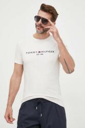 Tommy Hilfiger tricou din bumbac bărbați, culoarea bej, cu imprimeu MW0MW11797 9BYK-TSM15P_01X