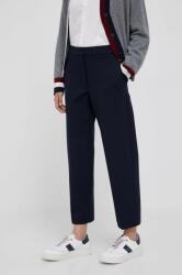 Tommy Hilfiger pantaloni femei, culoarea albastru marin, fason tigareta, high waist 9BYX-SPD016_59X