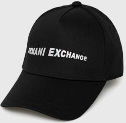 Armani Exchange șapcă de baseball din bumbac culoarea negru, cu imprimeu PPYX-CAD02Y_99X