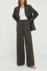 Remain pantaloni de lana culoarea maro, lat, high waist 9BYX-SPD07G_88X