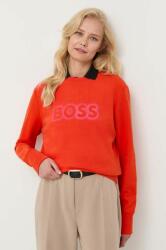 HUGO BOSS hanorac de bumbac femei, culoarea portocaliu, cu imprimeu 50468357 PPYY-BLD153_22X