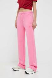 Guess pantaloni de trening femei, culoarea roz, cu imprimeu PPYX-SPD00Z_42X