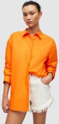 AllSaints camasa din bumbac Sasha femei, culoarea portocaliu, cu guler clasic, relaxed 9BYX-KDD061_23X
