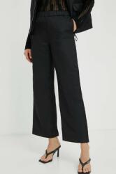 Lovechild pantaloni femei, culoarea negru, lat, high waist 9BYX-SPD08A_99X