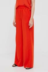 Calvin Klein pantaloni femei, culoarea portocaliu, lat, high waist 9BYX-SPD00K_22X