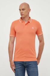 Calvin Klein Jeans tricou polo bărbați, culoarea portocaliu, uni J30J315603 9BYK-POM00B_24X
