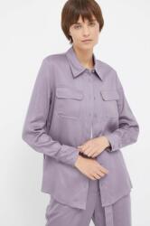 Calvin Klein camasa femei, culoarea violet, cu guler clasic, regular 9BYX-KDD00O_48X