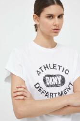 DKNY tricou din bumbac culoarea alb 9BYX-TSD17G_00X