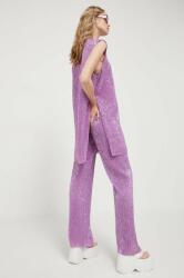 Stine Goya pantaloni femei, culoarea violet, drept, high waist 9BYX-SPD0CG_40X