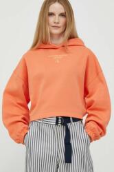 Calvin Klein bluza femei, culoarea portocaliu, cu glugă, cu imprimeu 9BYX-BLD014_24X
