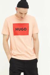 Hugo tricou din bumbac culoarea roz, cu imprimeu 50467952 PPYY-TSM27H_22X