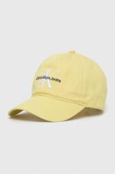 Calvin Klein Jeans șapcă de baseball din bumbac culoarea galben, cu imprimeu K50K510061 9BYX-CAM01H_10X