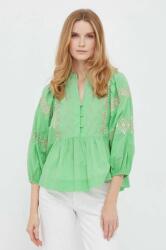 Rich & Royal bluza din bumbac femei, culoarea verde, cu imprimeu MBYX-BDD001_71X