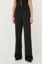Silvian Heach pantaloni femei, culoarea negru, lat, high waist MBYX-SPD00N_99X