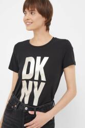 DKNY tricou femei, culoarea negru 9BYX-TSD06S_99X