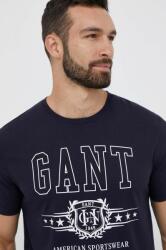 Gant tricou din bumbac culoarea albastru marin, cu imprimeu 9BYX-TSM0Y0_59X
