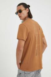 G-Star Raw tricou din bumbac culoarea maro, cu imprimeu PPYX-TSM1EU_82X