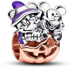 Pandora Moments, Disney Mickey egér és Minnie egér Halloween tök ezüst charm - 782816C01 (782816C01)