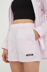 Lovechild pantaloni scurti din bumbac culoarea roz, cu imprimeu, high waist 9BYX-SZD029_30X