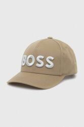 Boss șapcă de baseball din bumbac culoarea bej, cu imprimeu 9BYX-CAM022_77X