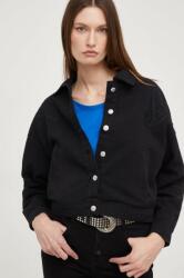 Answear Lab geaca jeans femei, culoarea negru, de tranzitie BMYX-KUD01K_99X