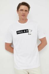 Paul&Shark tricou din bumbac culoarea alb, cu imprimeu 9BYX-TSM0RW_00X