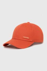 Calvin Klein șapcă de baseball din bumbac culoarea portocaliu, cu imprimeu 9BYX-CAM017_22X