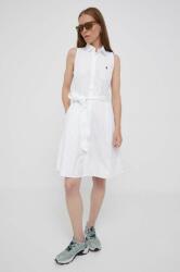 Ralph Lauren rochie din bumbac culoarea alb, midi, drept PPYX-SUD248_00X