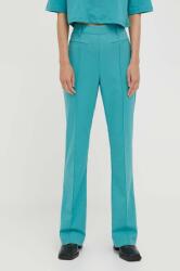 Gestuz pantaloni Caisa femei, culoarea verde, evazati, high waist 9BYX-SPD07N_67X