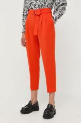 Boss pantaloni femei, culoarea portocaliu, drept, high waist PPYX-SPD0MZ_22X