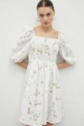 Bruuns Bazaar rochie din amestec de in culoarea alb, mini, evazati 9BYX-SUD008_00A